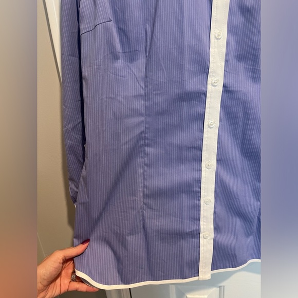 Pin Striped Tailored Button up Dress Shirt - Picture 5 of 8